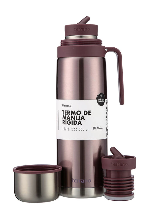 Termo 1Lt. Manija Rígida Premium - Lila Metalizado