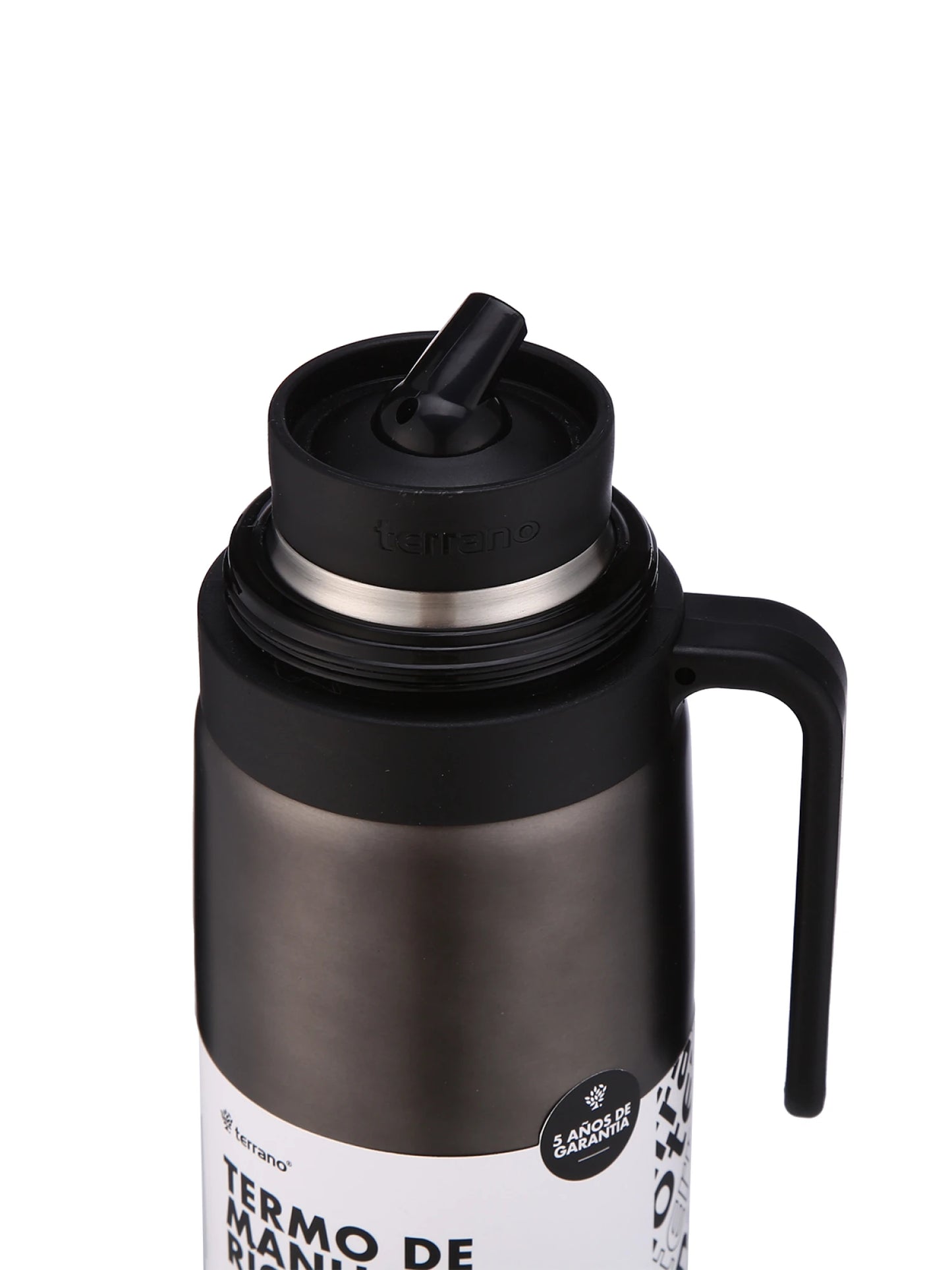 Termo 1Lt. Manija Rígida Premium - Negro Metalizado