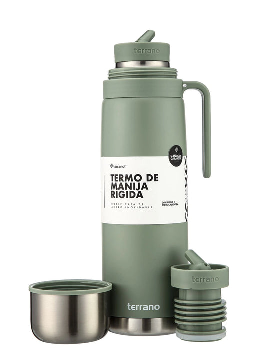 Termo 1Lt. Manija Rígida Premium - Oliva