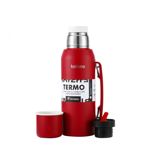Termo Premium 1Lt. con Manija - Rojo