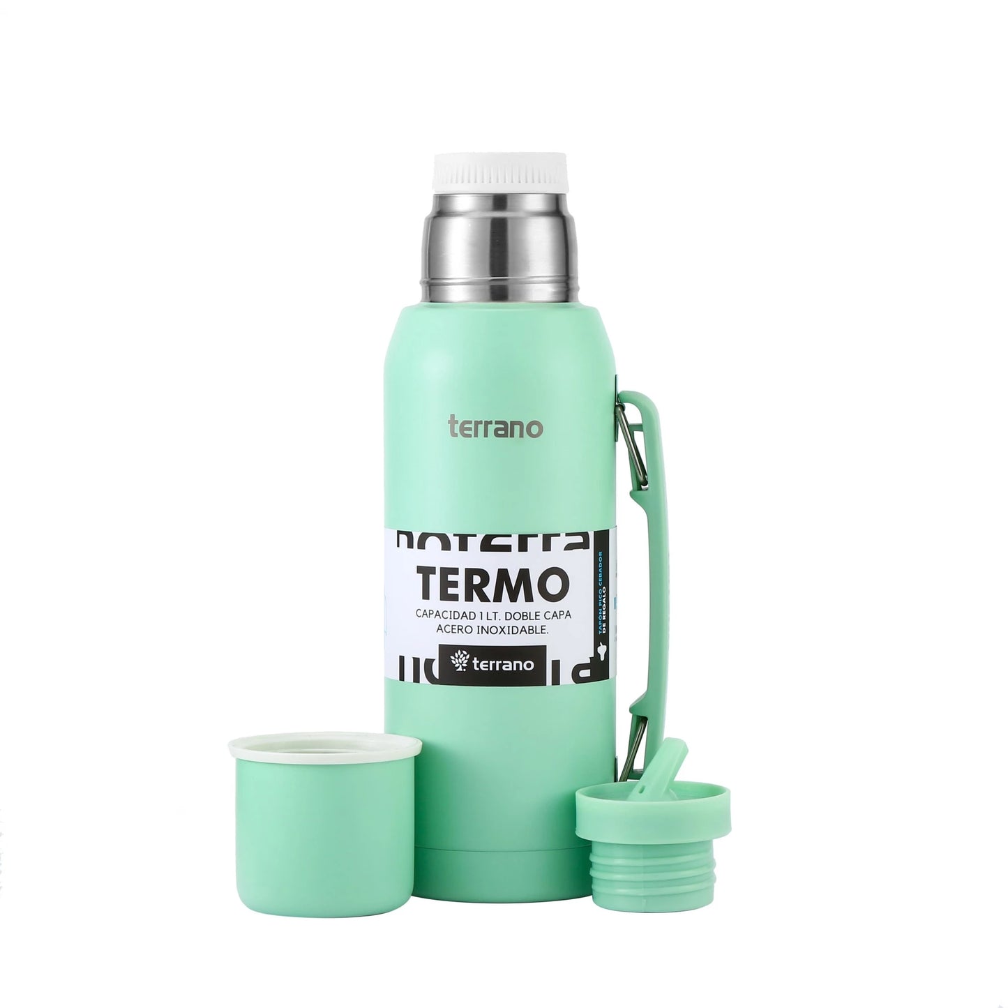Termo Premium 1Lt. con Manija - Verde Agua