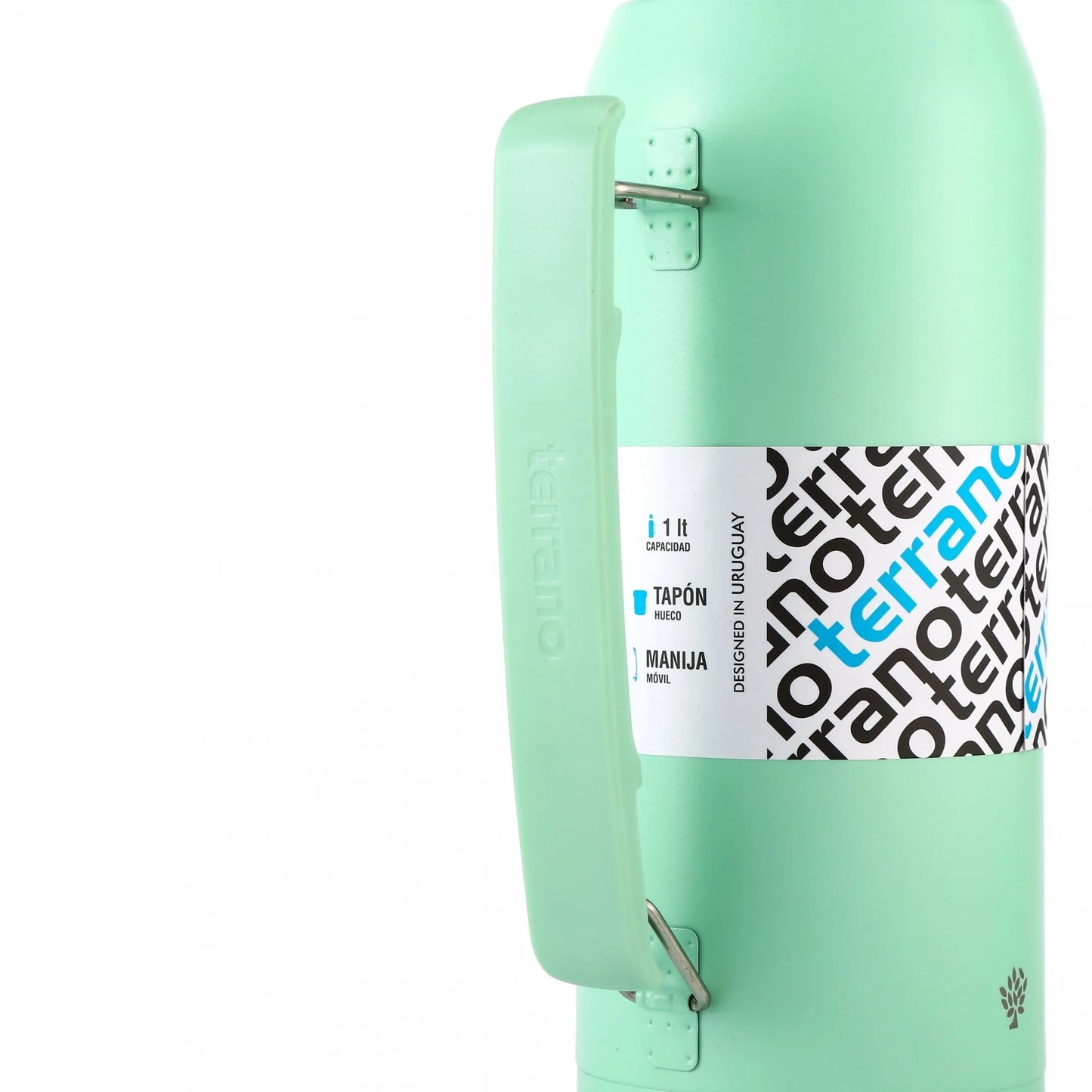 Termo Premium 1Lt. con Manija - Verde Agua