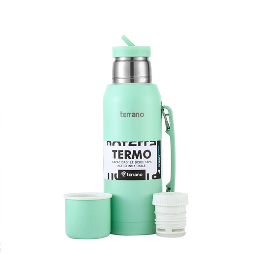 Termo Premium 1Lt. con Manija - Verde Agua