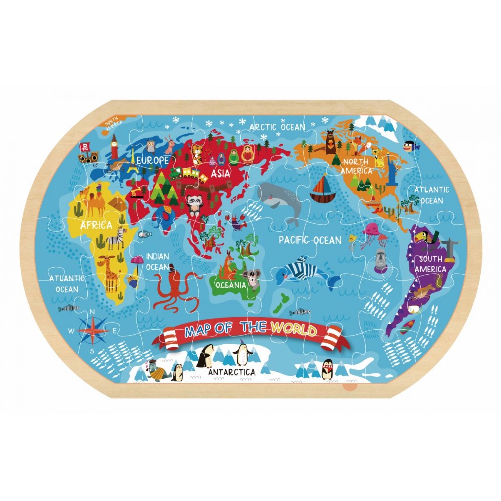Puzzle del mundo madera Tooky Toy