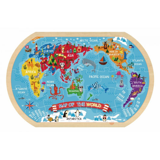 Puzzle del mundo madera Tooky Toy
