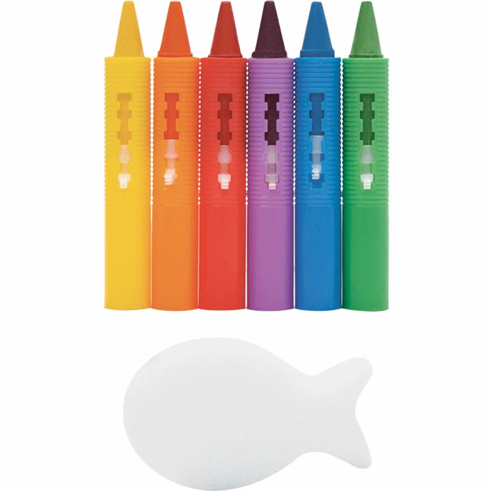 Set de crayolas para baño con esponja Buba