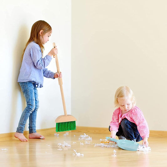 Juego de limpieza madera rosado