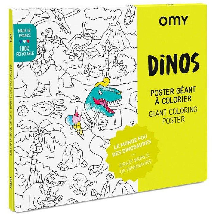 Poster gigante para colorear Dinos Omy