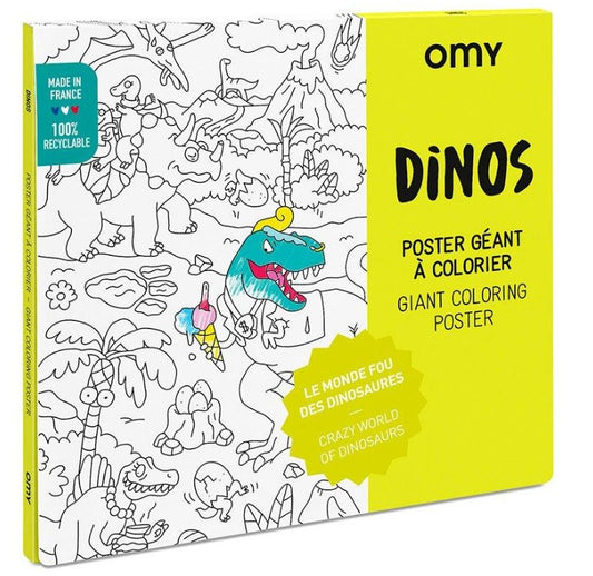 Poster gigante para colorear Dinos Omy