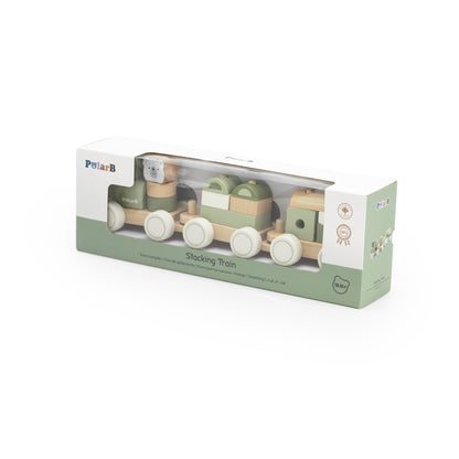 Tren de madera apilable verde PolarB