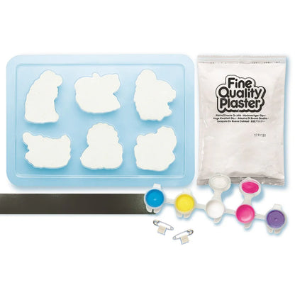 Kit de Arte y Manualidad para Moldear y Pintar Animales de Zoológico magnéticos 4M