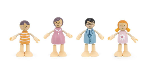 Familia muñecos flexibles madera Polarb