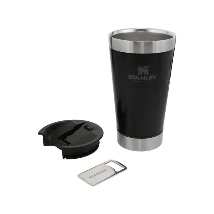 Vaso Cervecero Beer Pint Stanley Acero Inoxidable con Destapador - Negro