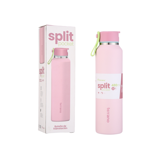 Botella Térmica Split Pocket 480ml - Rosado