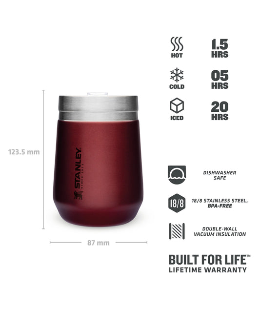 Mate Stanley Acero Inoxidable Go Tumbler con Tapa - Bordeaux