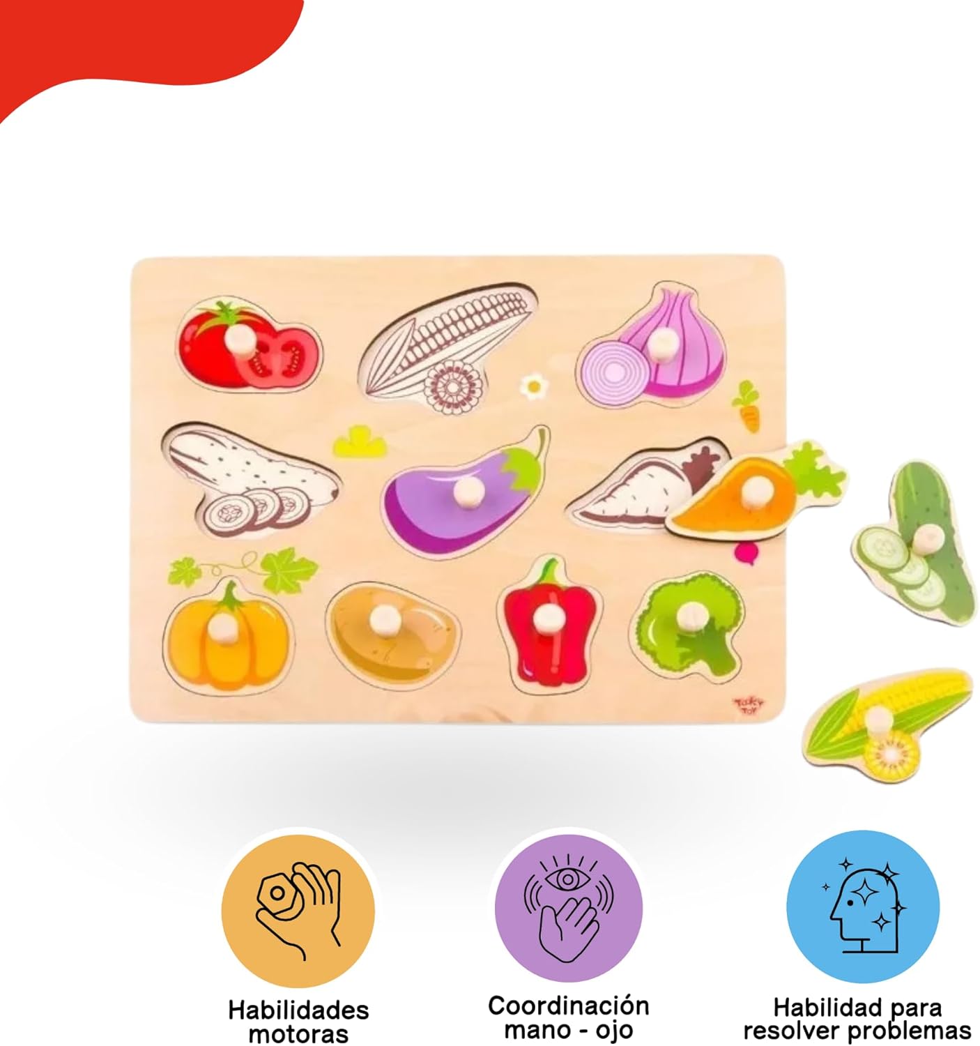 Puzzle encastre vegetales Tooky Toy