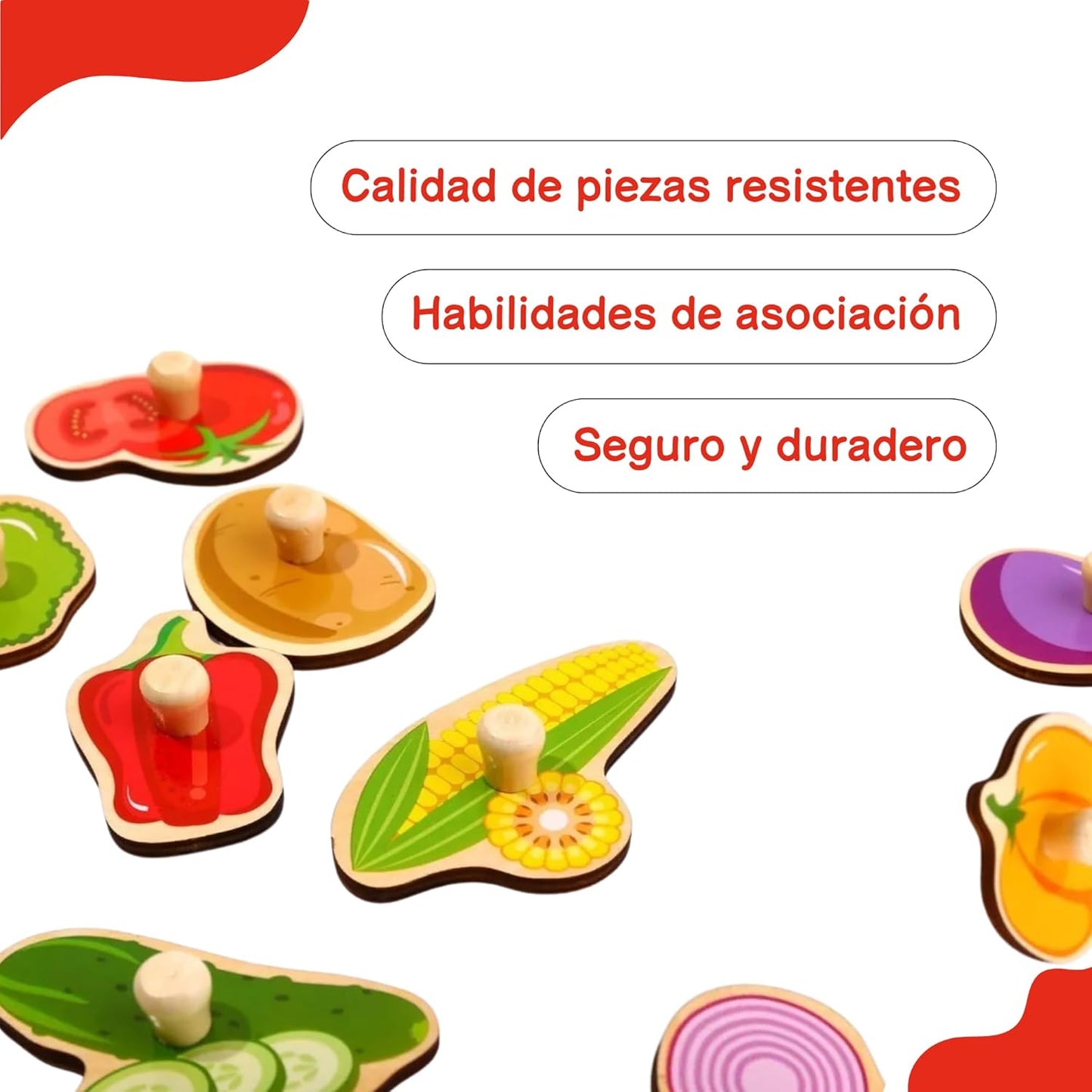 Puzzle encastre vegetales Tooky Toy