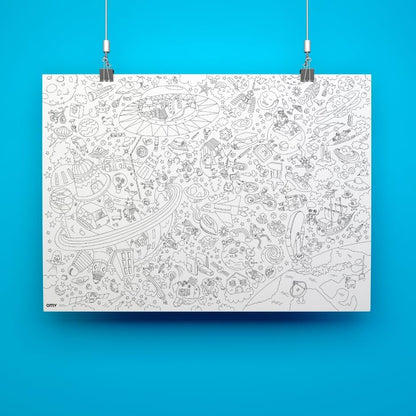 Poster gigante para colorear Cosmos Omy