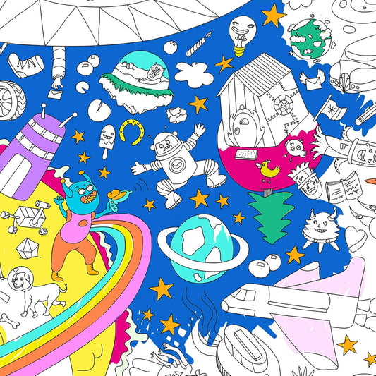 Poster gigante para colorear Cosmos Omy