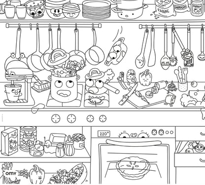 Block individuales colorear x 18 Bon apetit Omy