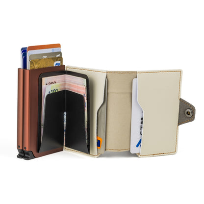 Billetera Double Alabama - White Brown