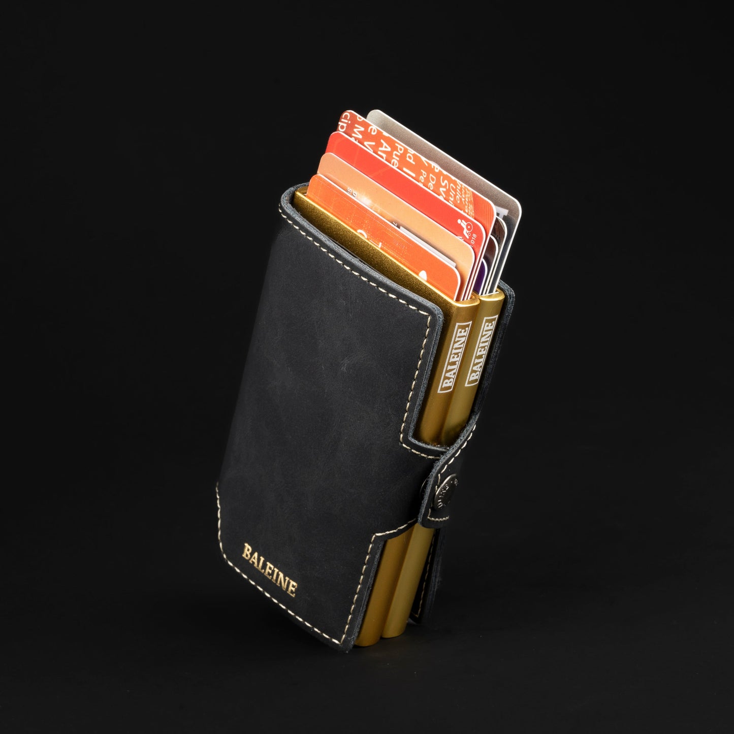 Billetera Double Kansas - Golden Black