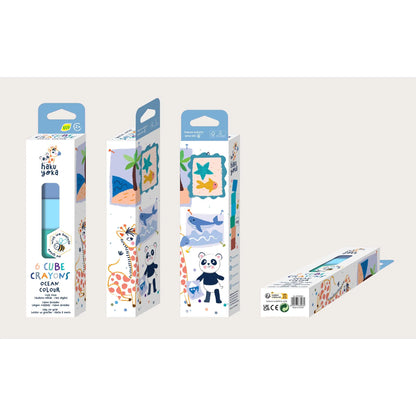 Crayolas Cubo Haku Yoka Colores Océano (x6) Avenir