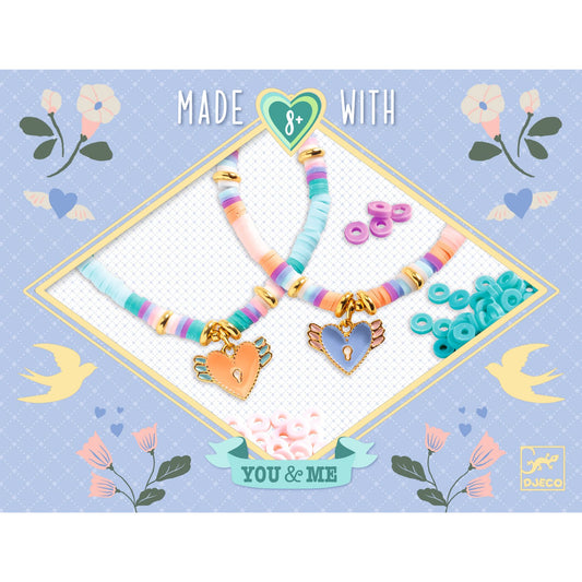 Set bijouterie para crear pulseras corazones