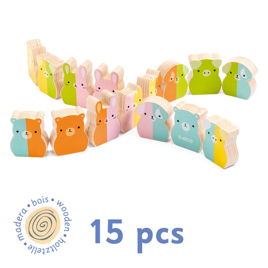 Dominó de madera Tiny-up Animales by Djeco