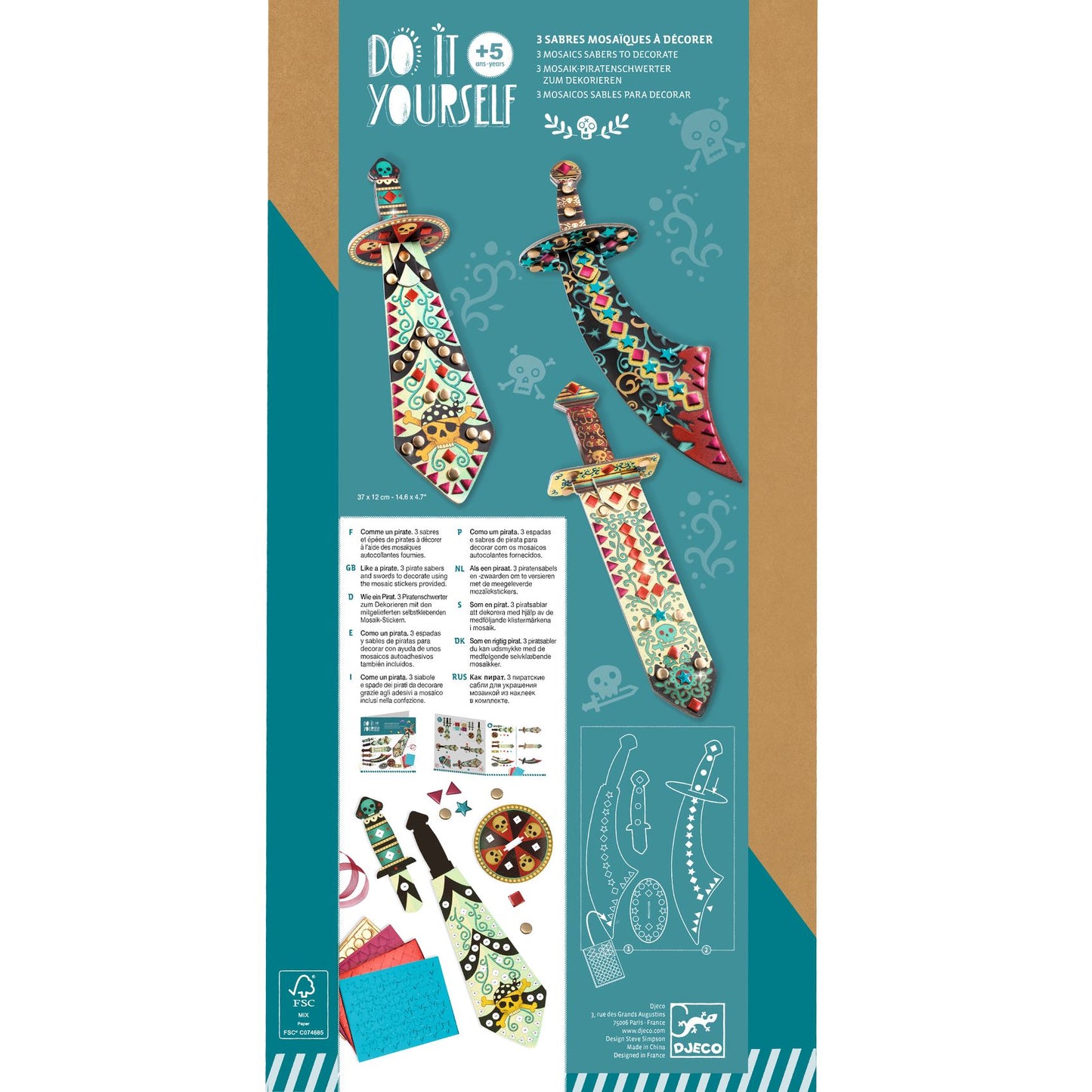 Do it yourself: mosaicos espadas piratas Djeco