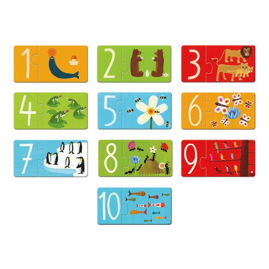 Puzzle duo Números 20 pzas Djeco