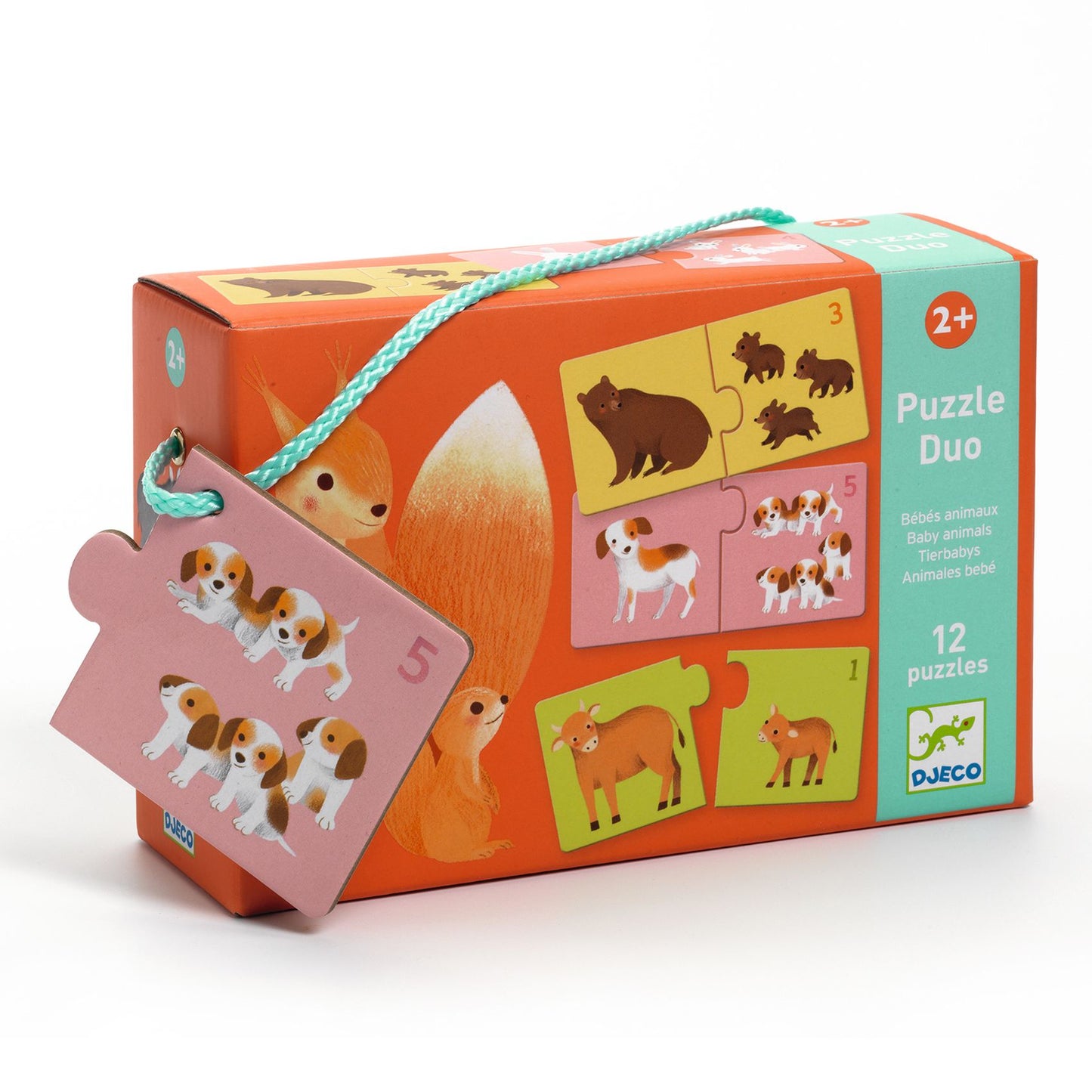 Puzzle duo animales bebes Djeco