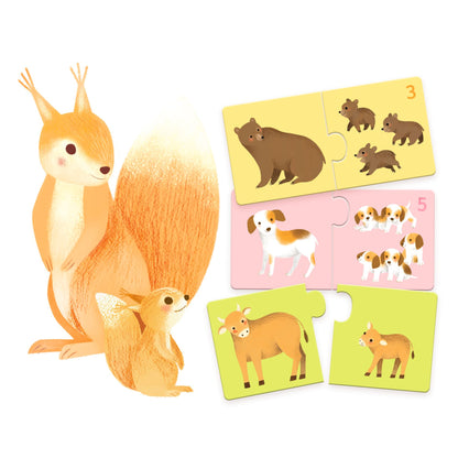 Puzzle duo animales bebes Djeco