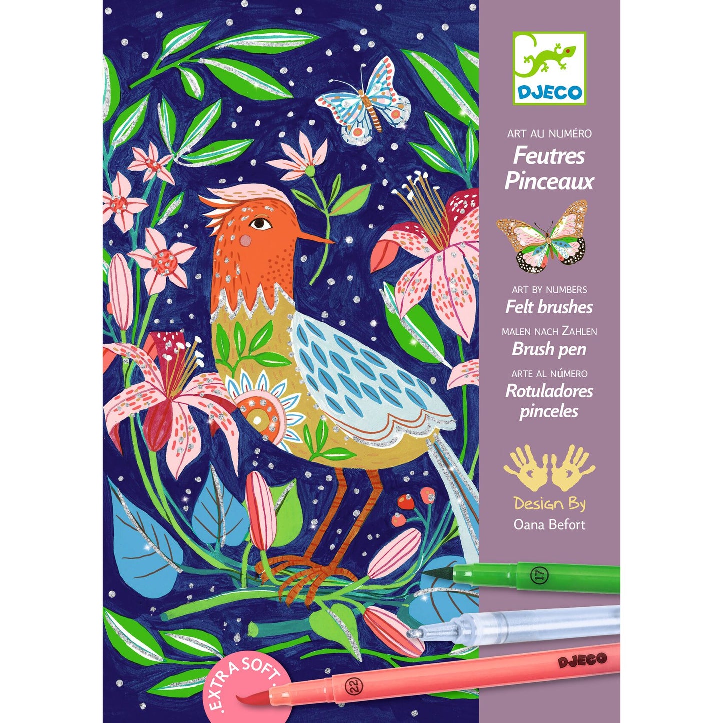 Set para Colorear con glitter Animales en el Jardín Djeco