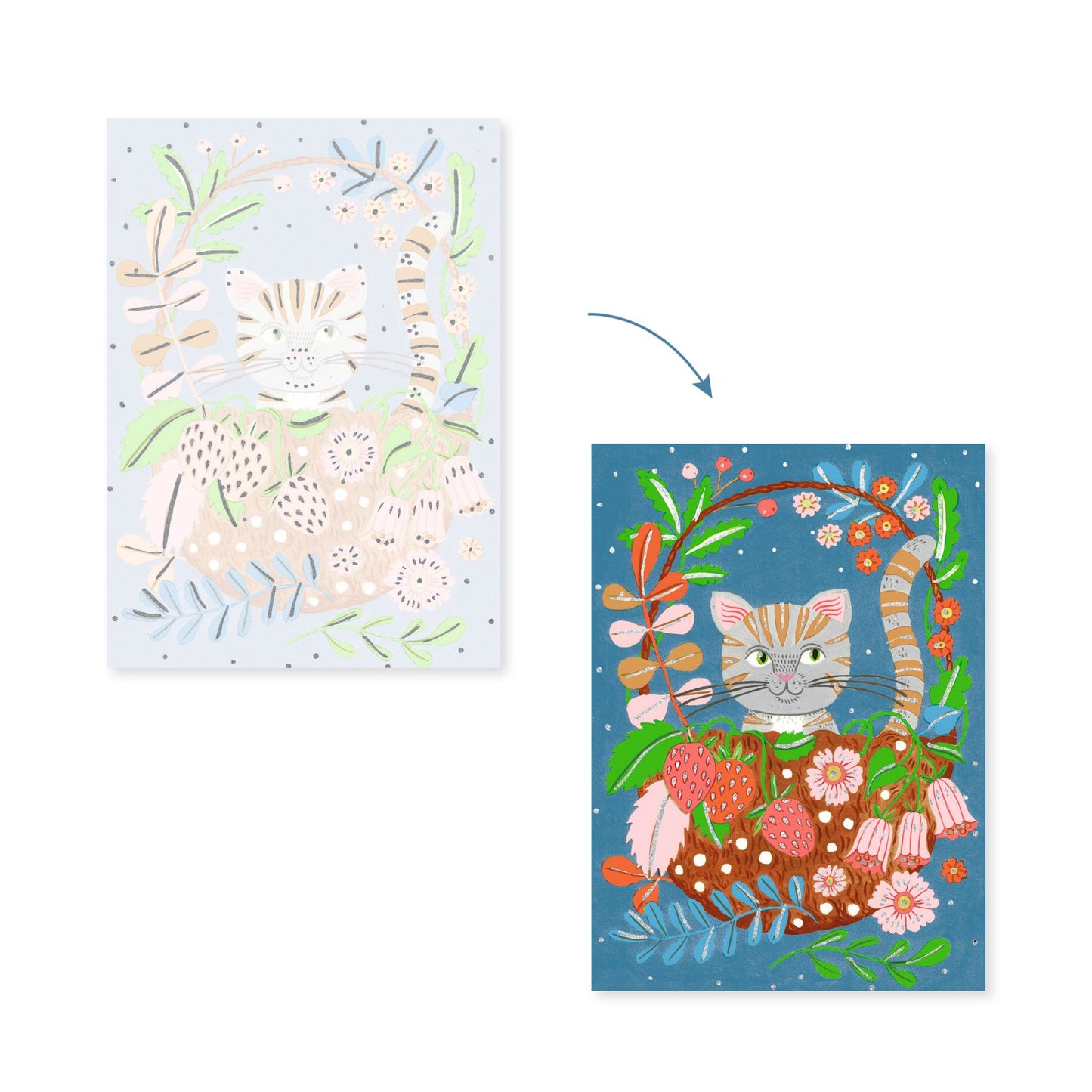 Set para Colorear con glitter Animales en el Jardín Djeco