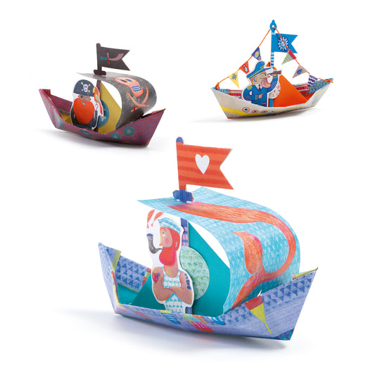 Origami 15 barcos flotantes Djeco