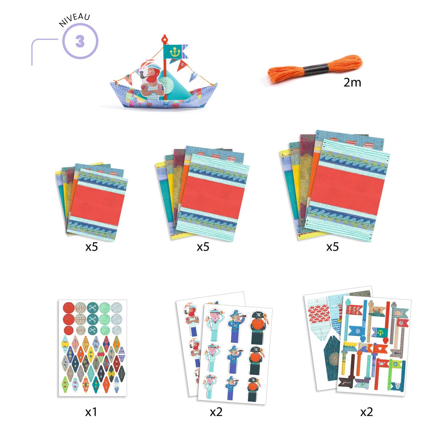 Origami 15 barcos flotantes Djeco