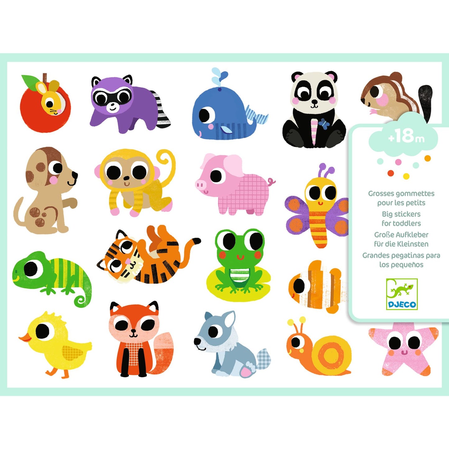 Stickers grandes para pequeños baby animals Djeco