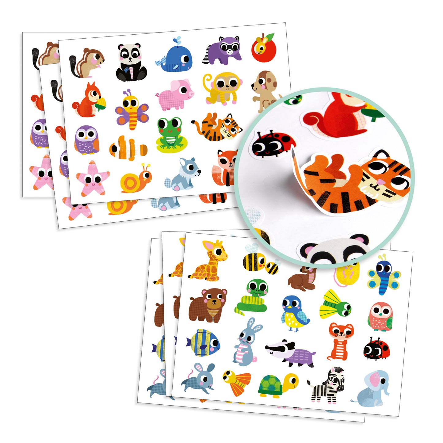 Stickers grandes para pequeños baby animals Djeco