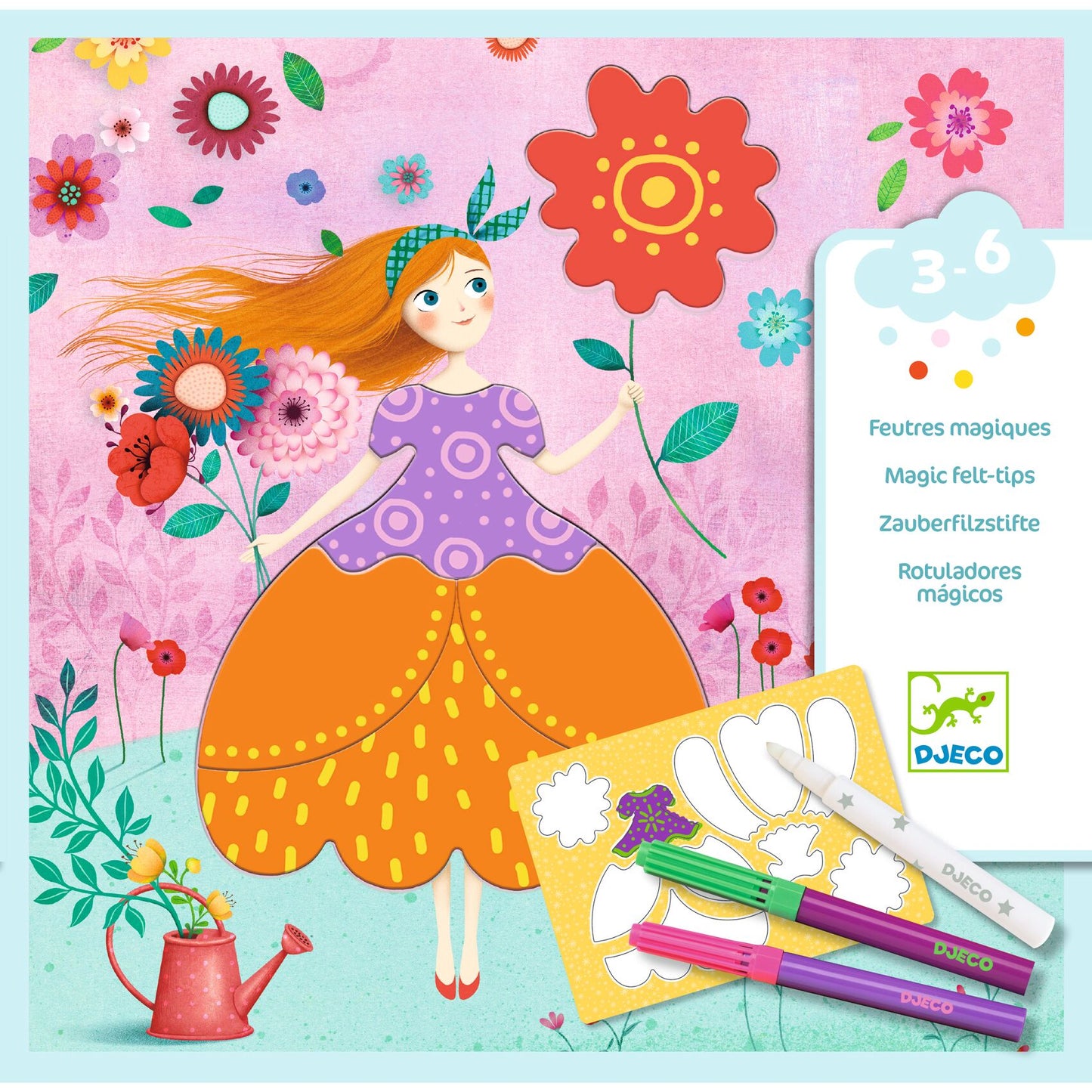 Set manualidades diseña vestidos + rotuladores mágicos Djeco