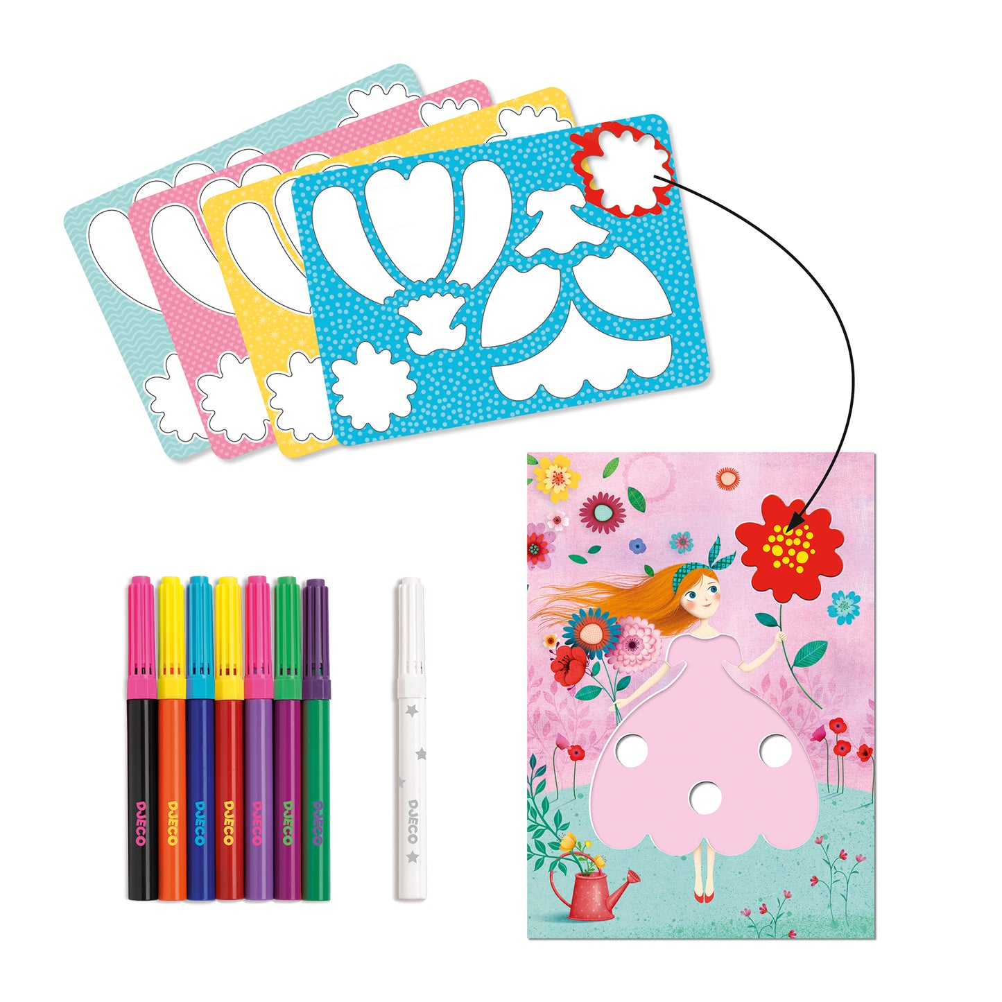 Set manualidades diseña vestidos + rotuladores mágicos Djeco