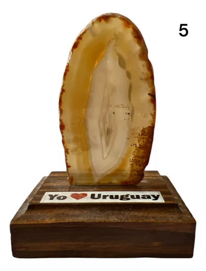 Piedra Agata Chapa Base Madera