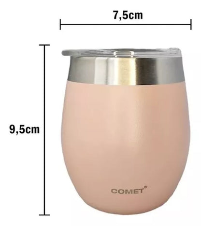 Mate Acero Inoxidable Con Tapa Comet - Rosa