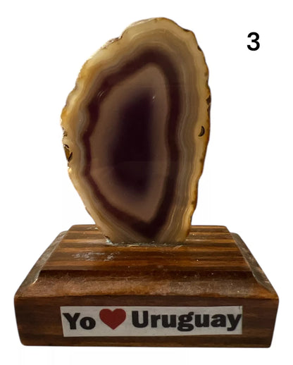 Piedra Agata Chapa Base Madera