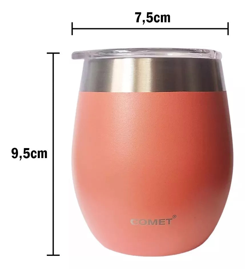 Mate Acero Inoxidable Con Tapa Comet - Coral