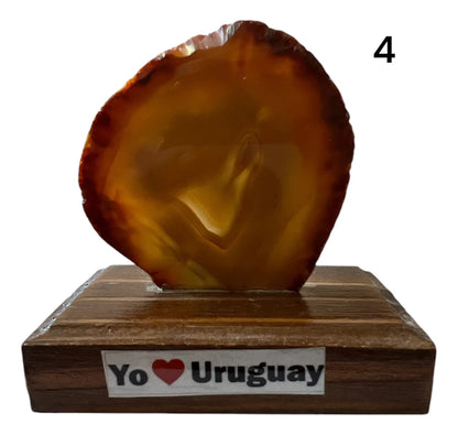 Piedra Agata Chapa Base Madera
