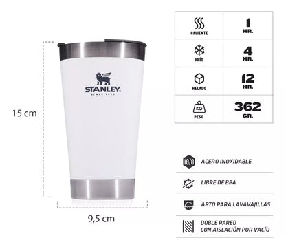 Vaso Cervecero Beer Pint Stanley Acero Inoxidable con Destapador - Polar