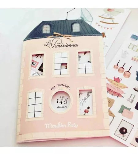 Libro para colorear con stickers "Las Parisinas" by Moulin Roty
