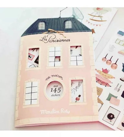 Libro para colorear con stickers "Las Parisinas" by Moulin Roty