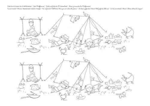 Pack 40 individuales con actividades para colorear Moulin Roty